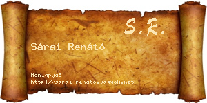 Sárai Renátó névjegykártya